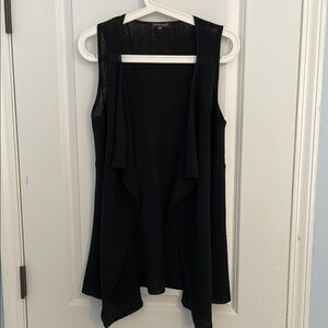 Eileen Fisher Black Asymmetrical Relaxed Tank Top